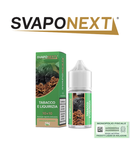 SVAPONEXT STARTER FLAVOUR MINI SHOT 10+10 TABACCO E LIQUIRIZIA 10 ML