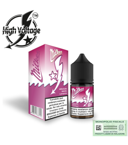 HIGH VOLTAGE MINI SHOT 10+10 MILKEE MIRTILLO E LAMPONE 10 ML