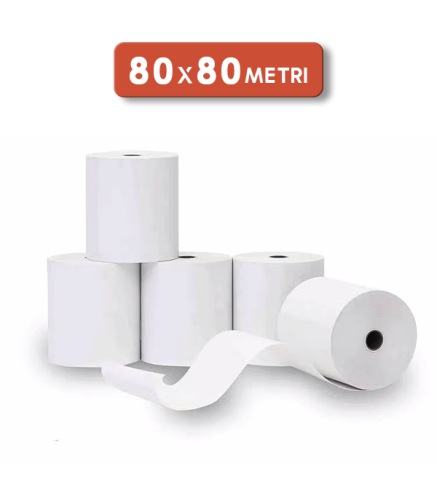 ROTOLI CARTA TERMICA OMOLOGATA MM 80X80 METRI (5PZ)
