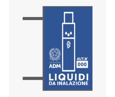 INSEGNA ADM A BANDIERA BIFACCIALE PER LIQUIDI DA INALAZIONE